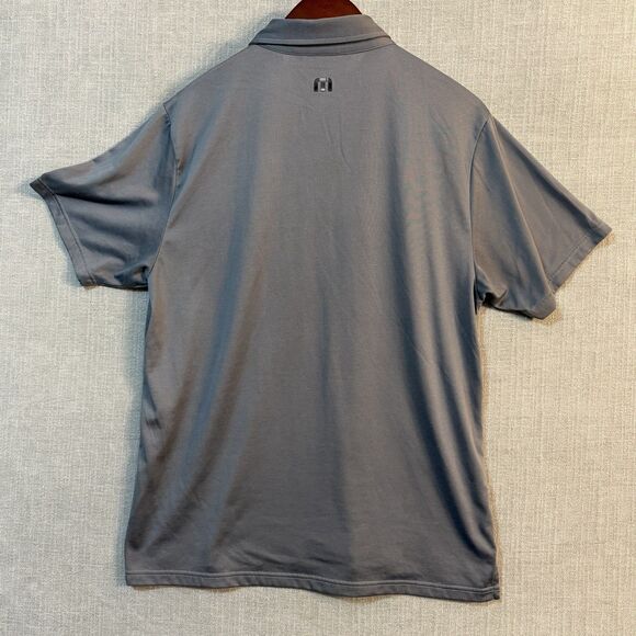 Travis Mathew Mens Polyester Blend Short Sleeve Golf Polo Shirt SZ L Gray Hatch - Picture 8 of 8
